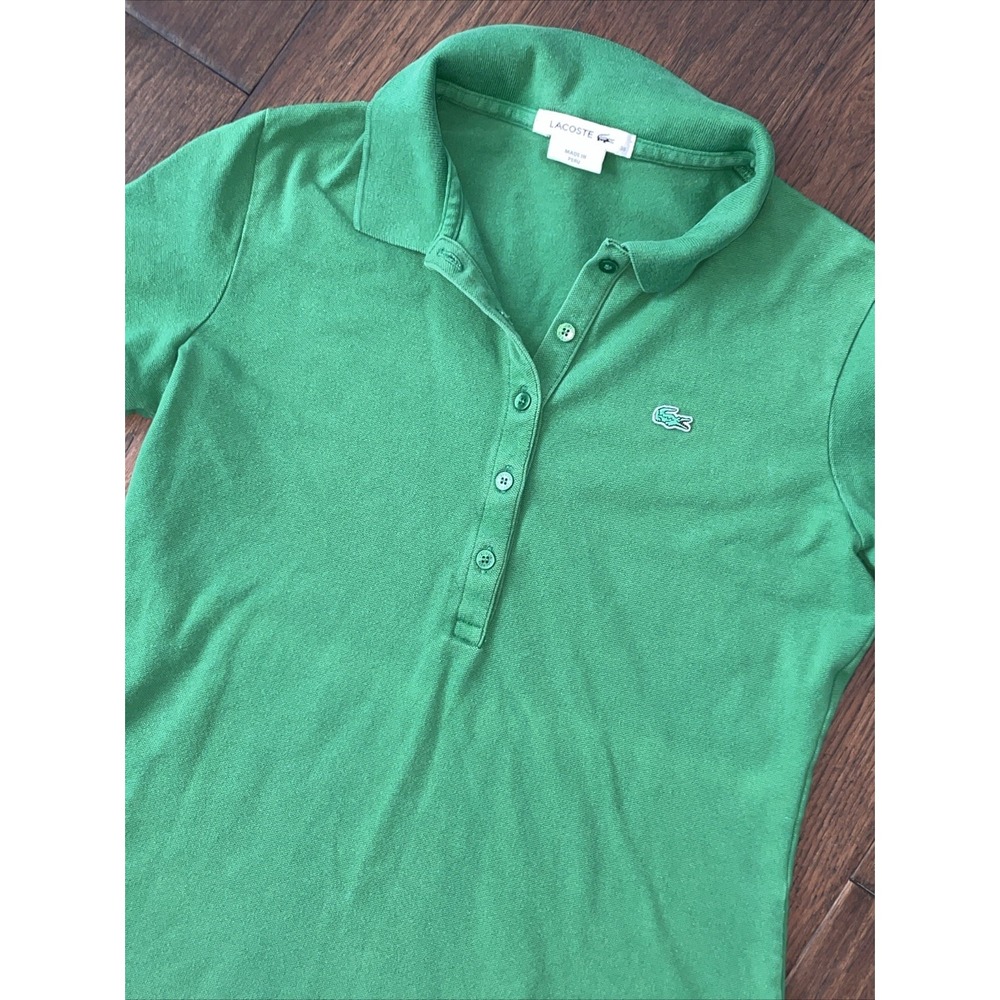 Lacoste Golf Polo Shirt Womens Size US Small EUR 38 Green Cotton‎ Alligator